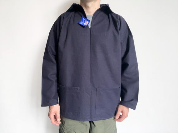 BRITISH LEATHER FISHERMAN'S SMOCK Fishermans Smock (Sea Blue