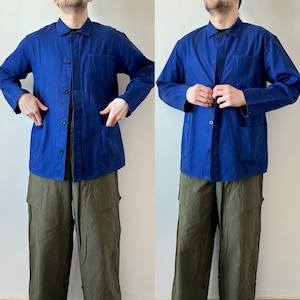 lot vintage German workwear sanfor French worn blue faded work jacket chore coat sanfor