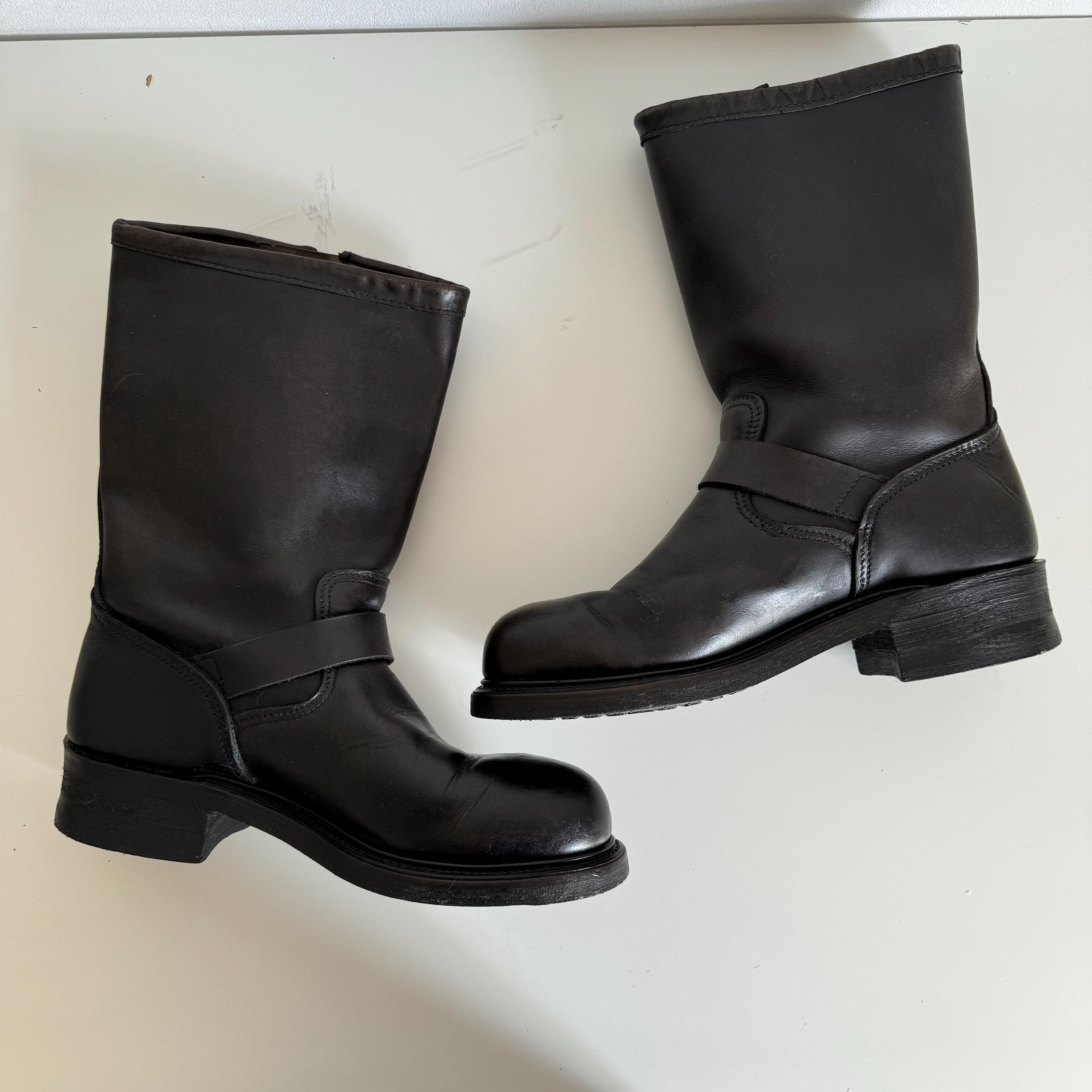 70s 80s Sears Vintage Engineer Genuine Leather Black Biker