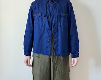 Chaqueta de trabajo Greiff vintage de los años 60 y 70, de sarga de algodón con espiga azul alemana HBT, estilo francés, Sanfor, azul de trabajo, talla 50, M, lote