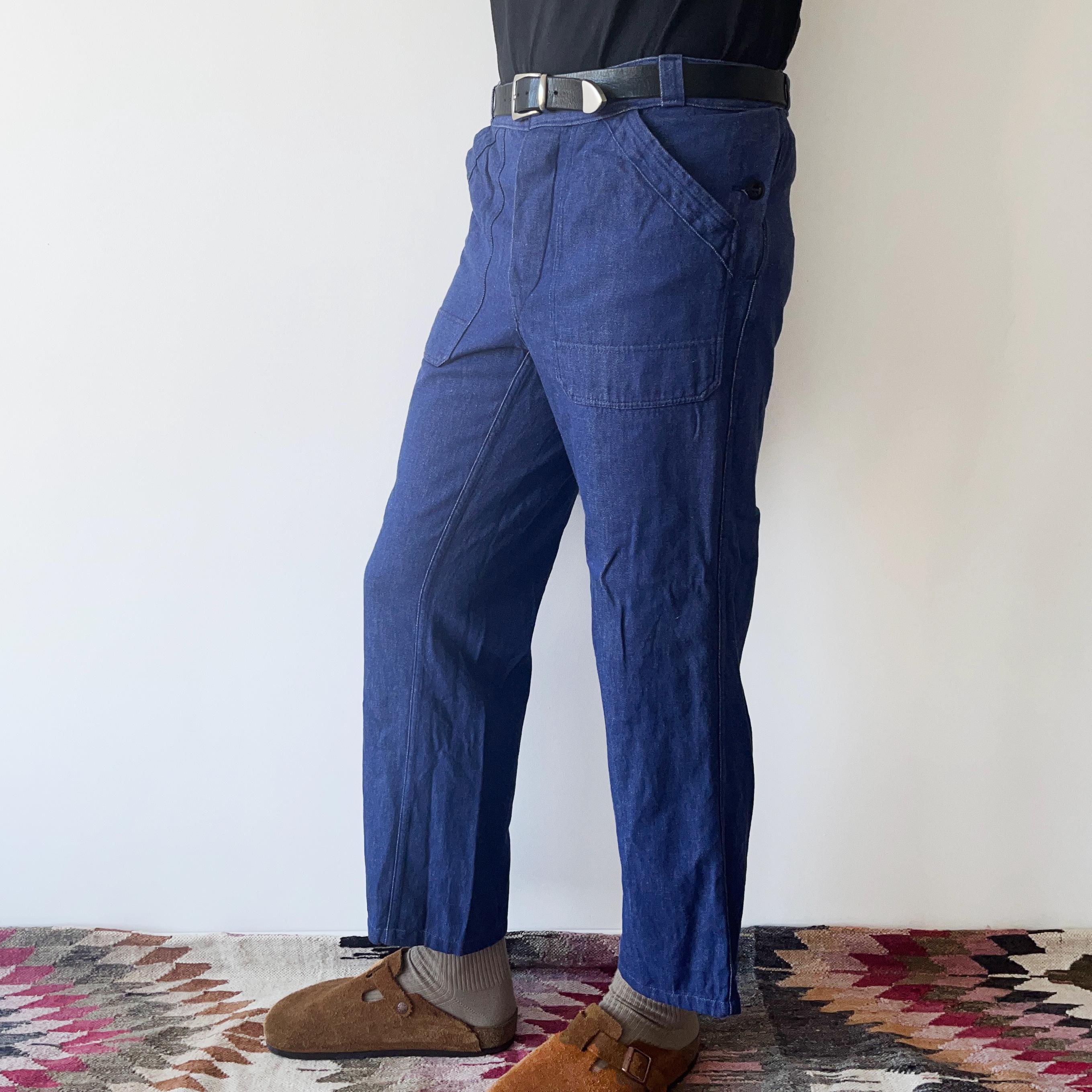 40s〜 Fabram brand indigo work pants サイズ4 40s〜 Fabram brand indigo work pants サイズ4