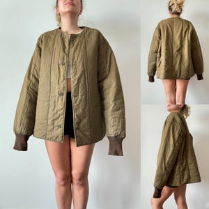 60s Czech vintage Army M-60 ,1960s quilted olive liner military jacket fits like L lot