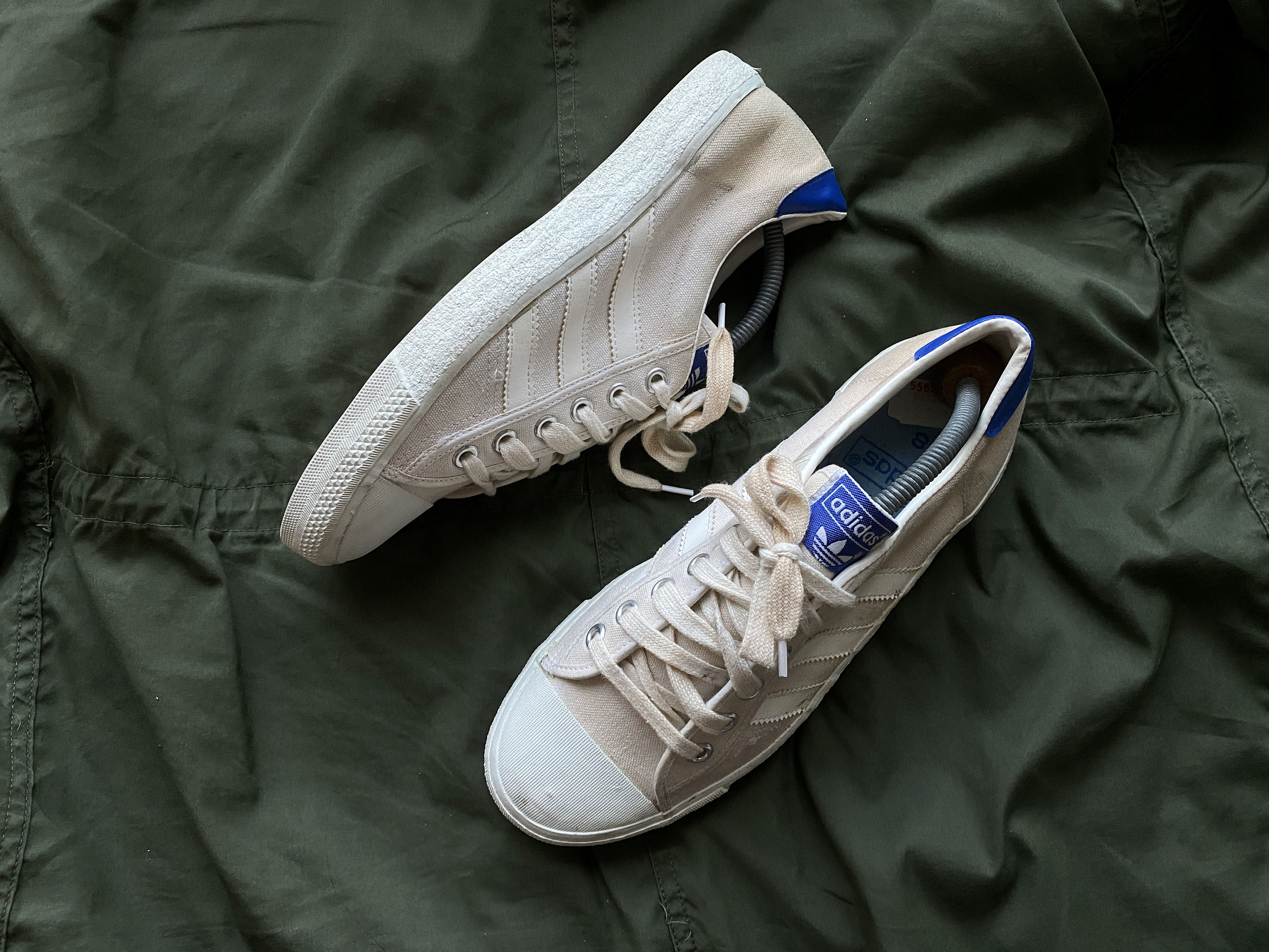 Size 8 80s 1980s Vintage Adidas Tennis White Canvas Sneakers | Etsy