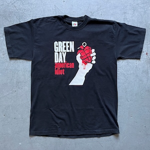 Green Day t-shirt, vintage 00s American Idiot black band rock merch tee, size M