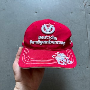 2000s y2k vintage Ferrari F1 Formula 1 Michael Schumacher racing Deutsche Vermogensberatung embroidered Dragon red baseball cap lot