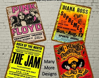 Retro Style Concert Aluminium Wall Plaque/Sign