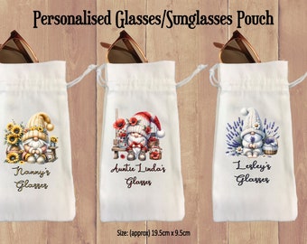 Personalised Cute Flower Gnome Design Glasses Sunglasses Pouch