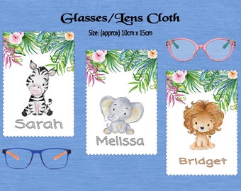 Personalized Animal Glasses Cleaning Cloth: Children's Microfibre Lens Cloth