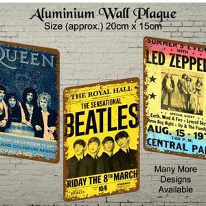 Retro Style Concert Aluminium Wall Plaque/Sign