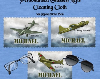 Personalised War Planes Lens Cloth