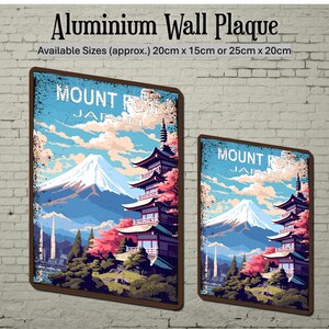 Retro Vintage Travel Poster Aluminium Wall Plaque Mount Fuji Rocky Mountains Rome Saint Lucia Saltzburg San Francisco Vietnam St Moritz