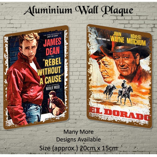 Retro Style Movie Aluminium Wall Plaque/Sign