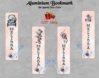 Alice in Wonderland Aluminium Bookmark Alice Card Gardiners Caterpillar Cheshire Cat Dodo Mad Hatter Queen Twins White Rabbit