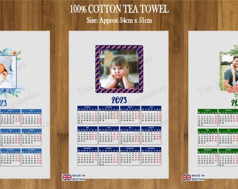 Personalised Own Photo 100% Cotton Tea Towel Calendar