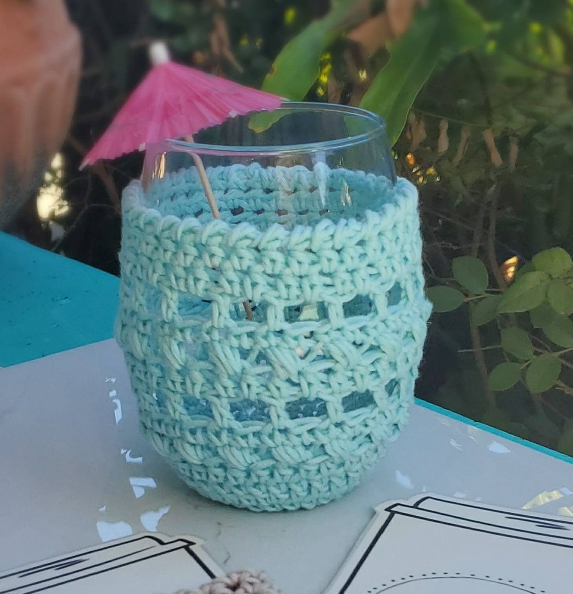 Crochet Stemless Wine Glass Cozy Wine Gifts Wine Glass Etsy