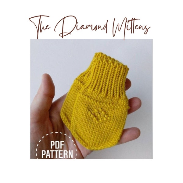 Baby Mittens Knitting Pattern, Baby Mittens with String/ Cord Knitting Pattern , Knit Baby Mittens Pattern, Pattern for Baby Mittens
