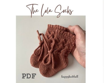 Baby Socks Knitting Pattern, Baby Socks with Lace Knitting Pattern, Knit Baby Socks Pattern, Downloadable Baby Socks Knitting Pattern in PD