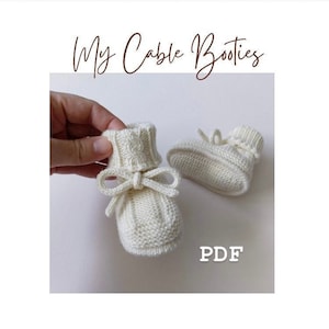 Baby Booties Knitting Pattern, Knit Baby Booties Pattern, Cable Knit Baby Booties Pattern, Baby Booties with Cable Knitting Pattern PDF