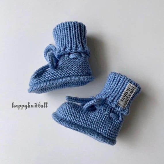 Chaussons bébé tricotés main, chaussons bébé tricotés torsadés