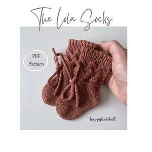 Baby Socks Knitting Pattern, Baby Socks with Lace Knitting Pattern, Knit Baby Socks Pattern, Downloadable Baby Socks Knitting Pattern in PD