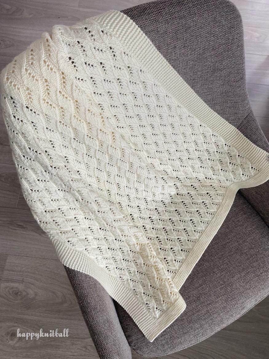 Lace Cable Knit Baby Blanket Pattern: DK Yarn (PDF Pattern)