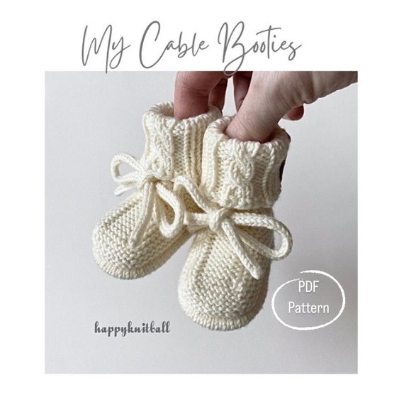 Cable Knit Baby Booties Pattern: PDF Knitting Pattern (Newborn to 12 Months)