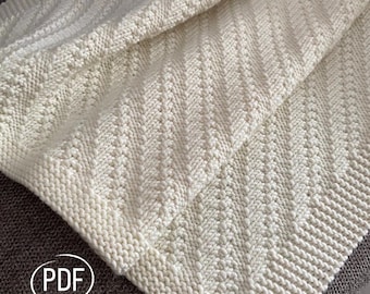 Cable Knit Baby Blanket Pattern: Reversible Design (PDF Pattern)