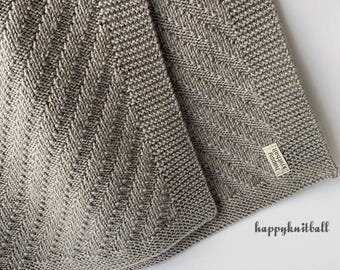Handmade Merino Wool Baby Blanket: Soft Knit Newborn Blanket, 38 Colors