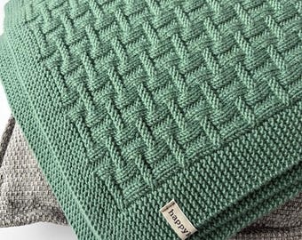 Baby Blanket Knitting Pattern: Reversible Knit Blanket Instructions (PDF)