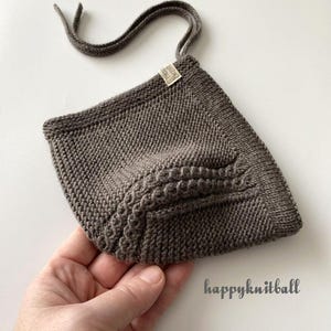 Hand Knit Merino Wool Baby Bonnet: Cable Knit Newborn Winter Hat image 5