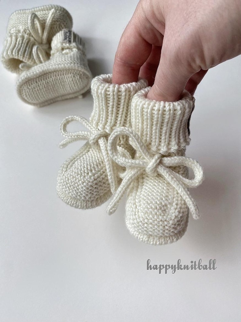 Knit Baby Accessories Pattern Bundle: Beanie, Booties, Mittens (PDF Pattern) image 7