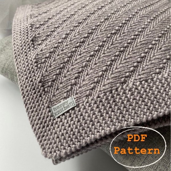 Baby Blanket Knitting Pattern, Cable Knit Baby Blanket Pattern, Knit Baby Blanket PDF, Reversible Baby Blanket Knitting Pattern