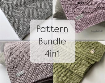 Baby Blanket Knitting Pattern Bundle: Cable Knit Designs (PDF)