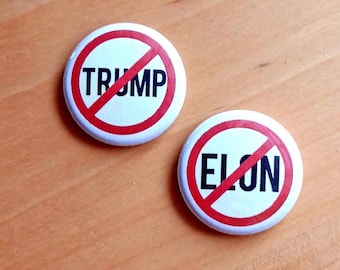 No Trumo / No Elon Pinback Button Set