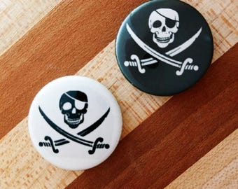 Jolly Roger Pirate Flag 1" Button Set