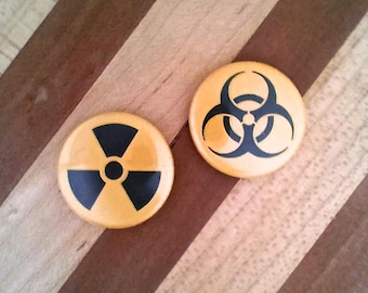 Radioactive Biohazard 1" Pinback Button Set