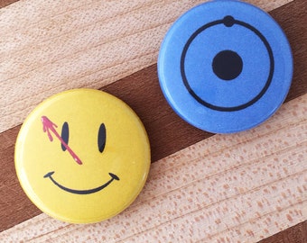 Dr. Manhattan and The Comedian Watchmen Button Set