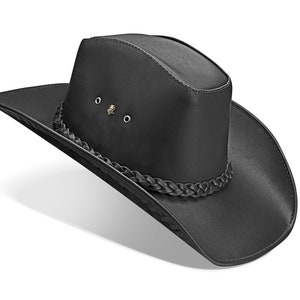 Black Cowboy Hat, Cowboy Hat, Western Hat, Leather Cowboy Hat, Black American Hat, Woman Cowboy Hat, Cowgirl Hat