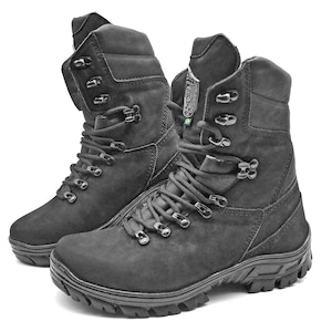 Black Combat Boots, Leather Boots, Boots for Mens and Womens, Mid Calf Boots, Work Boots, Lace Up Boots, Airsoft Boots