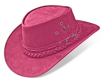 Womens Cowboy Hat, Leather Cowboy Hat, Outback Hat, Cowgirl Hat, Pink Cowboy Hat, Black Cowboy Hat, Pink Cowgirl Hat, Western Hats for Women