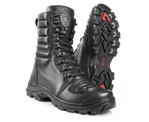 leather police boots