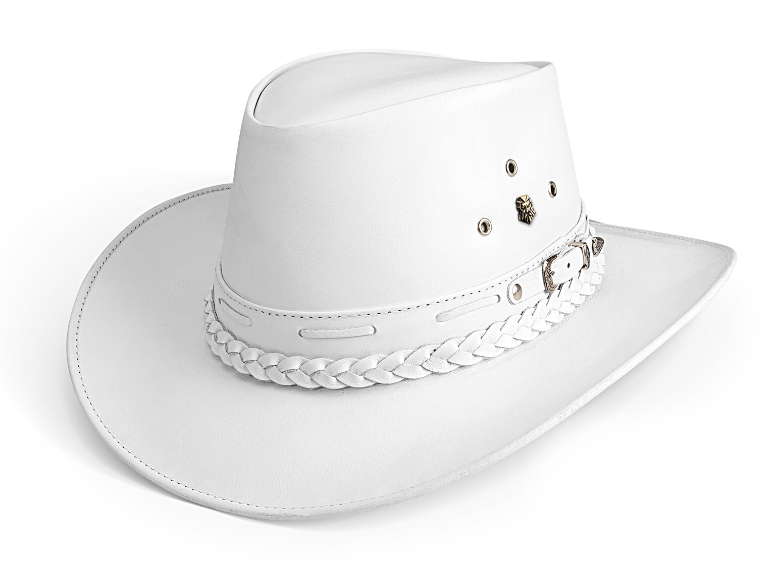 Chapeau Cowboy Femme Cuir de Vache Style Unique Cowgirl Western Cuir Fait  Main