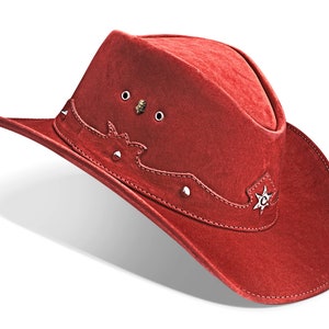 Cowgirl Hat, Western Hat, Cowboy Hat, Womens Cowboy Hat, Mens Cowboy Hat, Leather Cowboy Hat, Cowhide Hat, Unique Cowboy Hat