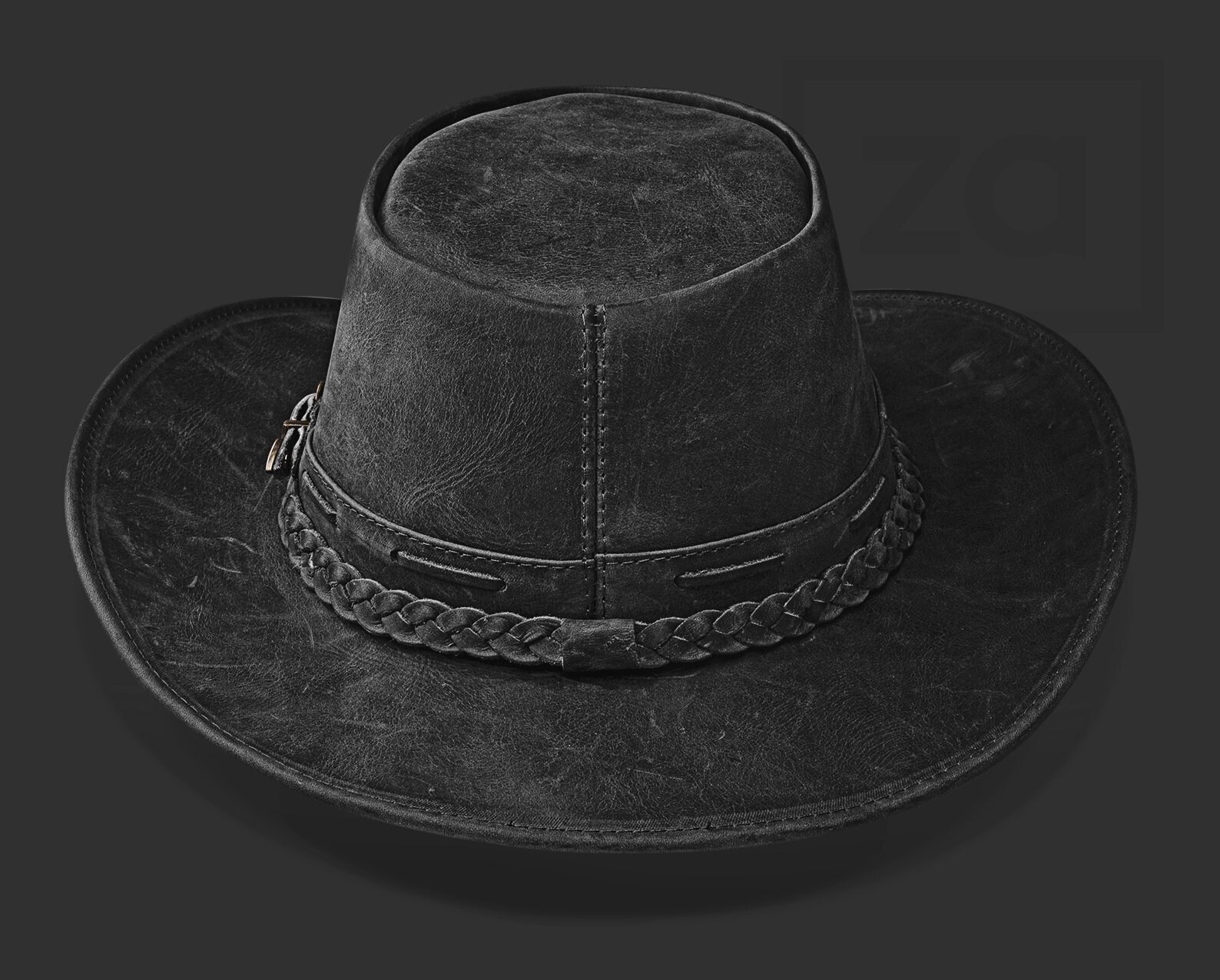 Outback Hat Genuine Leather Hat Leather Cowboy Hat Etsy