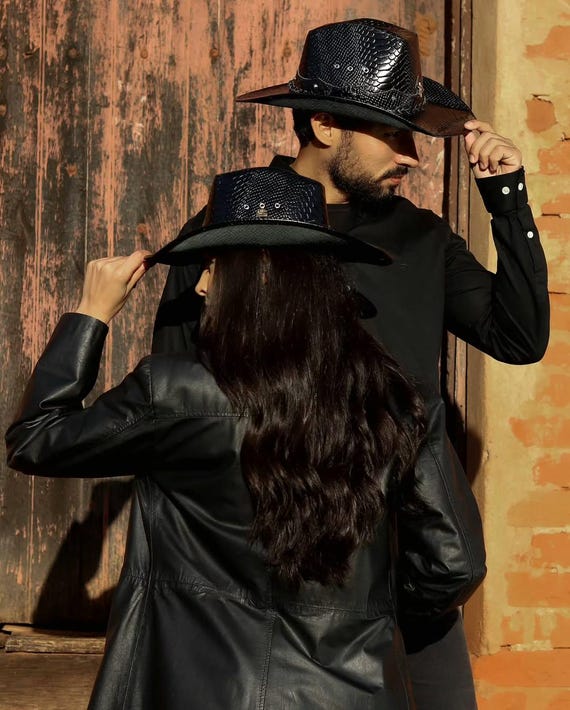 Mens Cowboy Hat Western Genuine Leather Hats Texas Hat  display picture 1