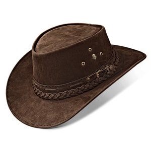 Brown Cowboy Hat, Leather Cowboy Hat, Leather Western Hat, Cowgirl Hat, Brown Western Hat, Australian Hat, Western Hats, Unvars Maverick