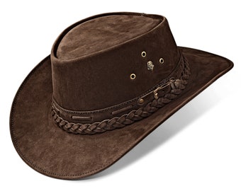 Brown Cowboy Hat, Leather Cowboy Hat, Leather Western Hat, Cowgirl Hat, Brown Western Hat, Australian Hat, Western Hats, Unvars Maverick