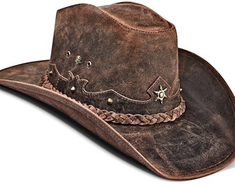 Handcrafted Premium Leather Cowboy Hat, Western Hat, Cowboy Hats for men, Vintage Cowboy Hat, Womens Cowboy Hat, Western Hat, Christmas Gift