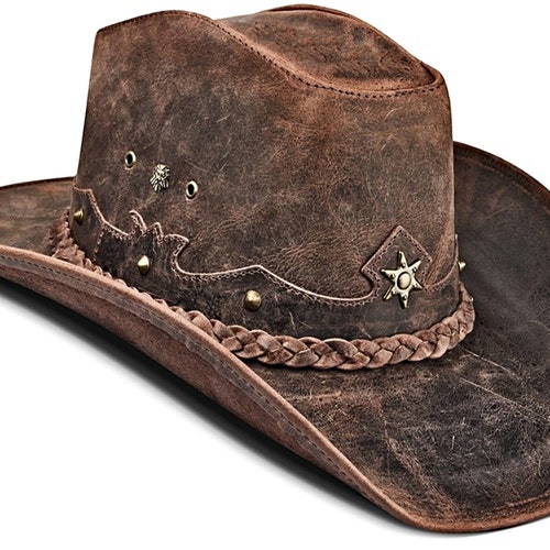 Leather Cowboy Hat Western Hat Cowboy 