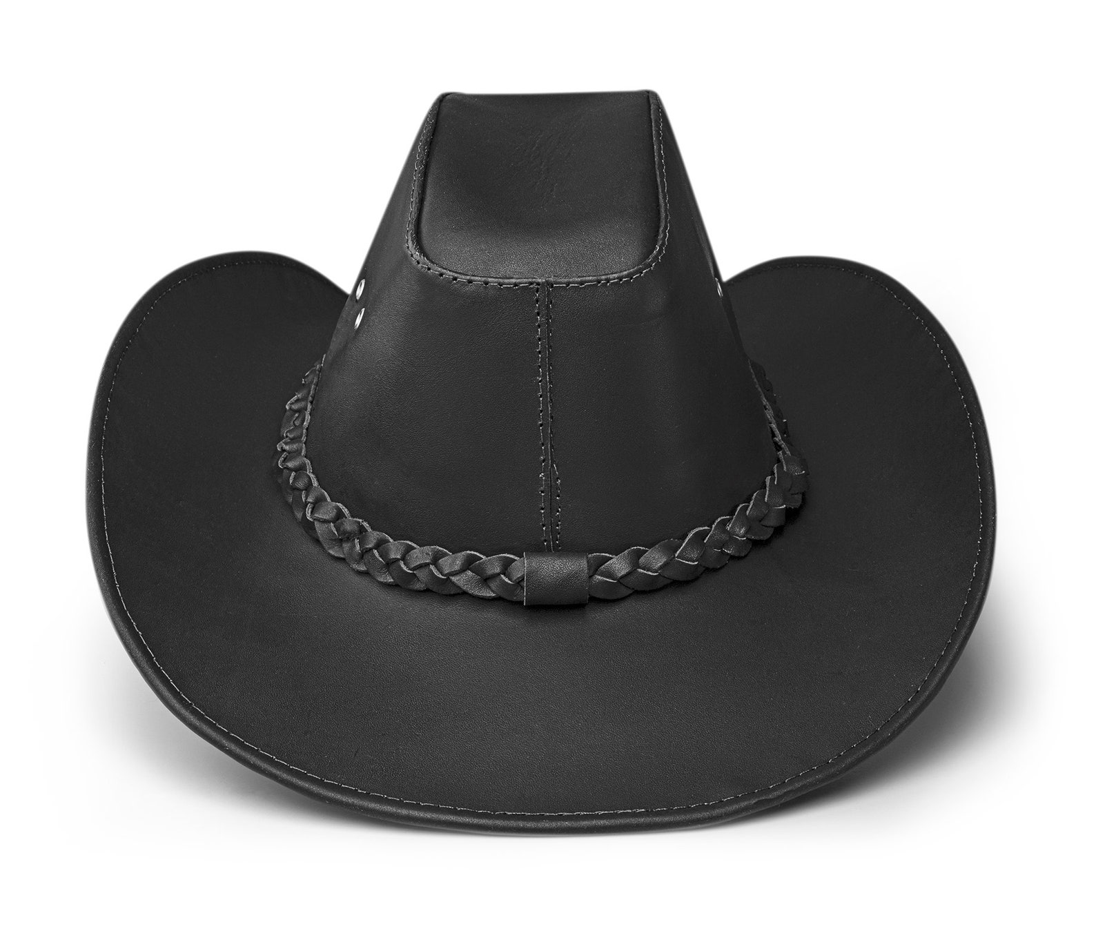 Black Cowboy Hat Cowboy Hat Western Hat Leather Cowboy Hat Etsy